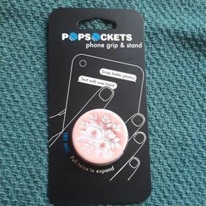 Popsocket Peach with White Flower Bouquet NWT